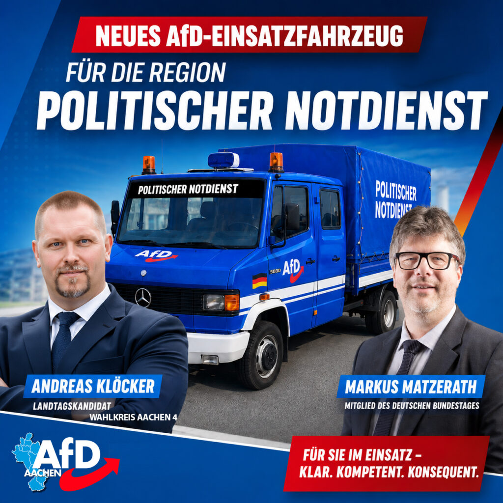 Einsatzfahrzeug der AfD Aachen
